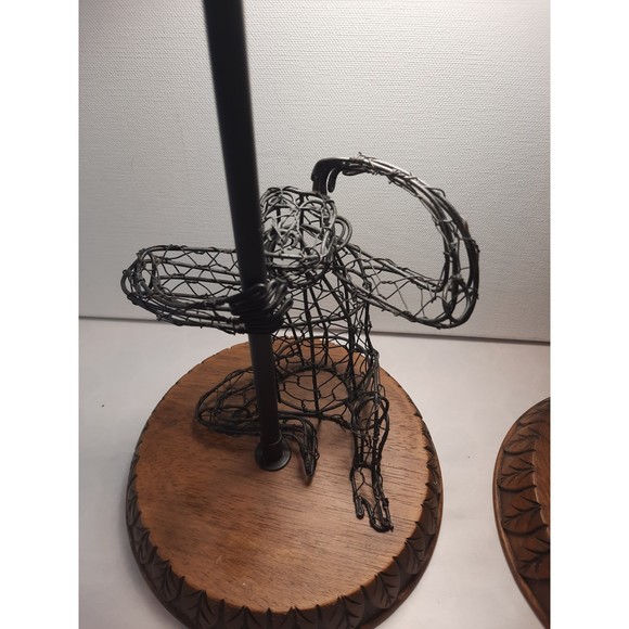 Wire Sculpted Ape Candle Holders Pair of Candlesticks - Picture 5 of 9